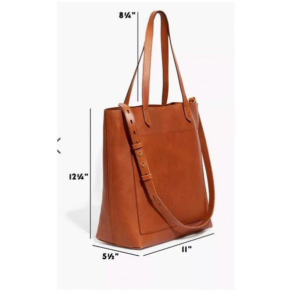 Madewell Womens $168 Medium Transport Tote English Saddle Brown F5788 Embossed 4 - Picture 3 of 16